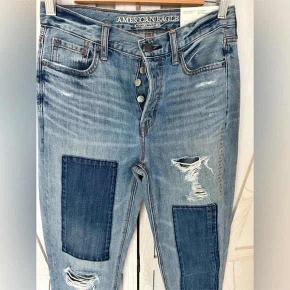 ✨NEW Stylish Blue Patchwork Women Jeans - Picture 4 of 16